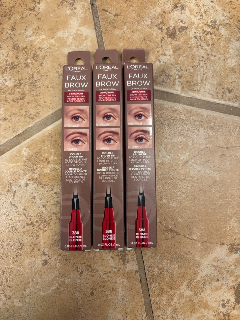 L'Oreal Faux Brow Double Brush Tip Blonde (388) - Brown Packaging